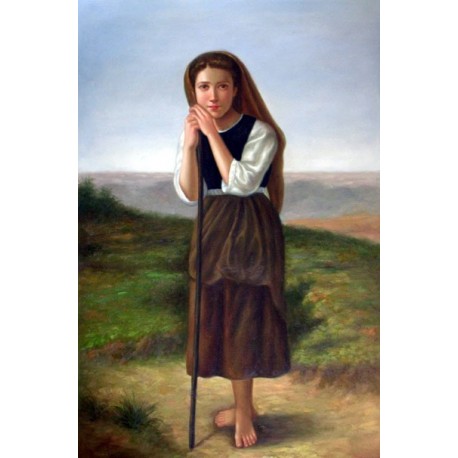 458x458 The Young Shepherdess By William Adolphe Bouguereau - Shepherdess Painting