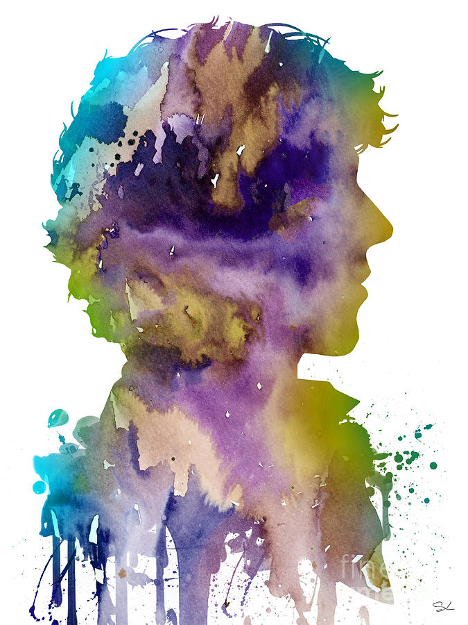 675x900 Sherlock Holmes 2 Painting By Watercolor Girl - Sherlock Holmes Painting