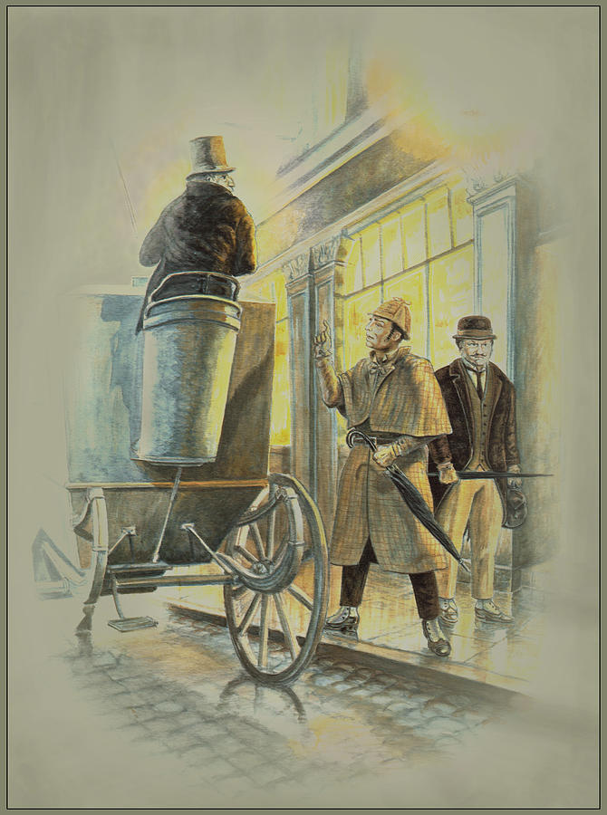 670x900 Sherlock Holmes At The Northumberland Painting By Tony Hough - Sherlock Holmes Painting