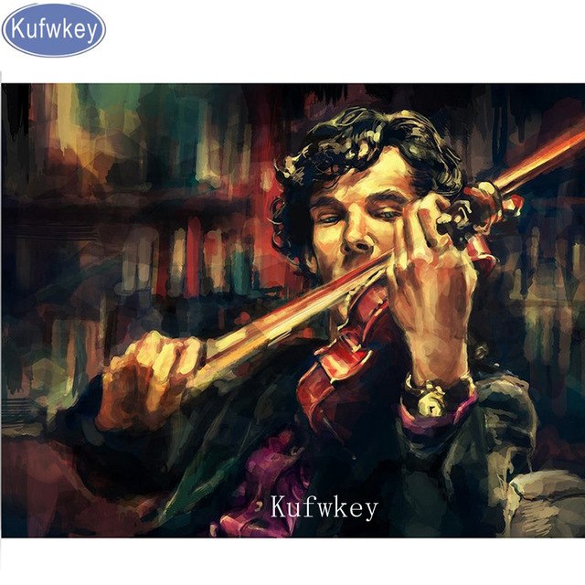 640x640 3d Diy Diamond Painting Cross Stitch,full,diamond Embroidery - Sherlock Holmes Painting
