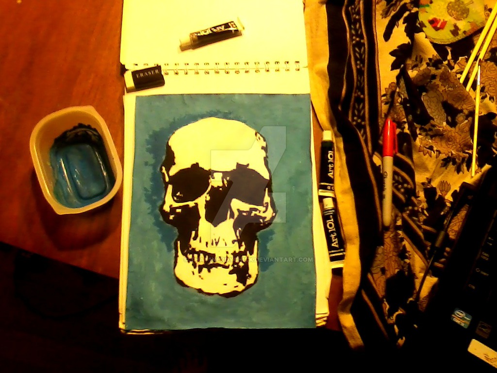 1024x768 Sherlock Holmes Skull Painting By That1nerdychick - Sherlock Holmes Painting