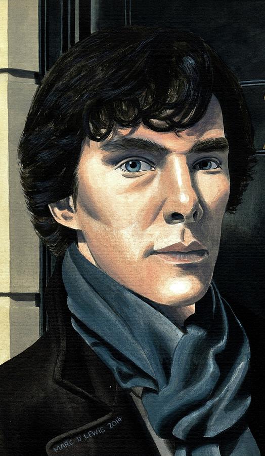 524x900 Sherlock Painting By Marc D Lewis - Sherlock Painting