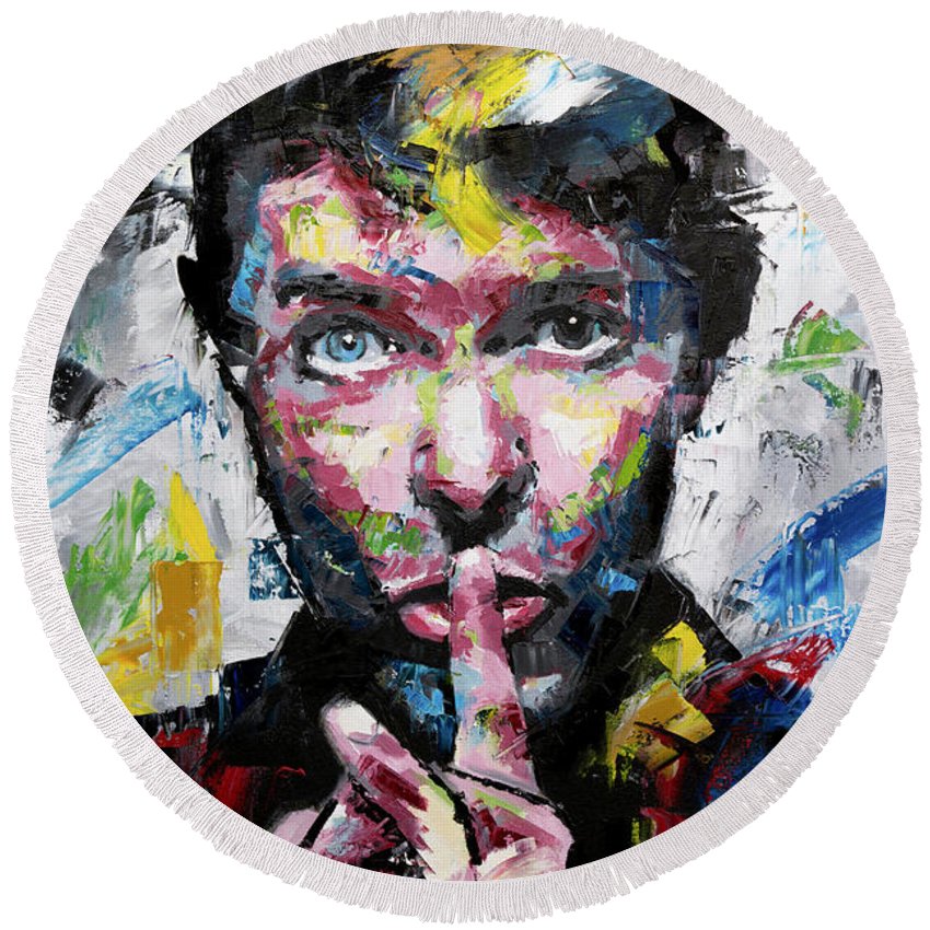 850x850 David Bowie Shh Round Beach Towel For Sale By Richard Day - Shh Painting