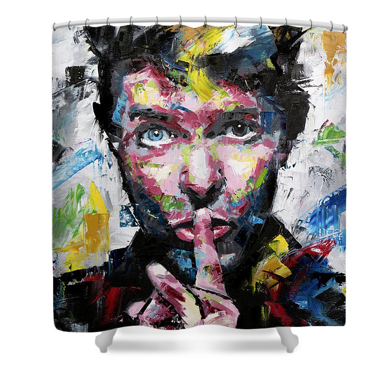 800x800 David Bowie Shh Shower Curtain For Sale By Richard Day - Shh Painting