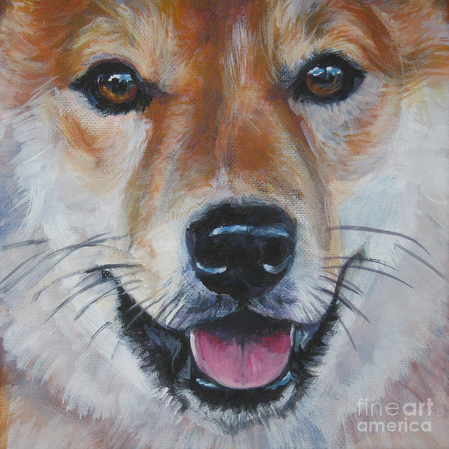 900x900 Shiba Inu Smile Painting By Lee Ann Shepard - Shiba Inu Painting