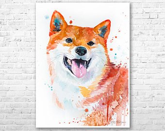 340x270 Shiba Inu Painting Etsy - Shiba Inu Painting