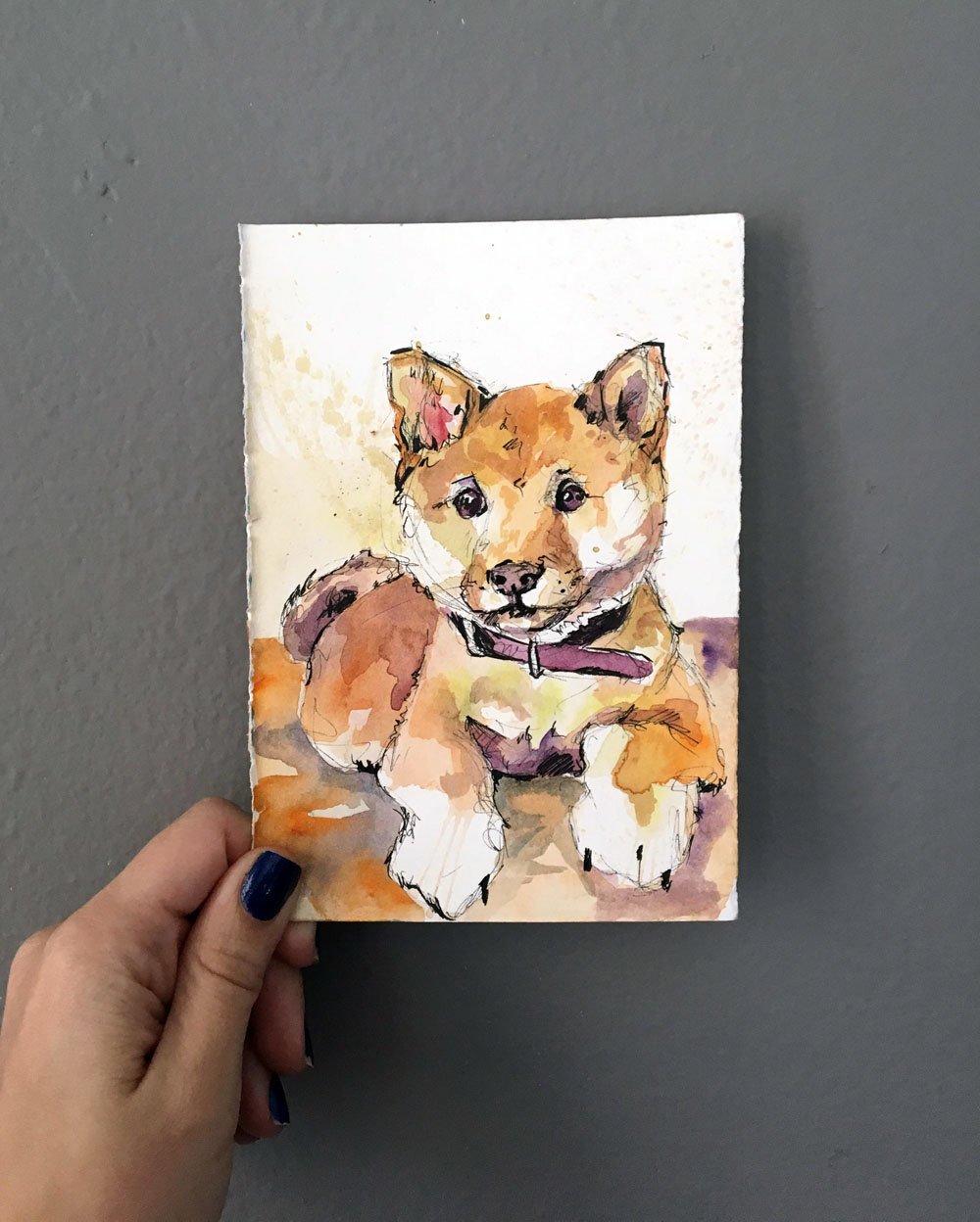 1000x1248 Such Doge Much Watercolor Wow - Shiba Inu Painting