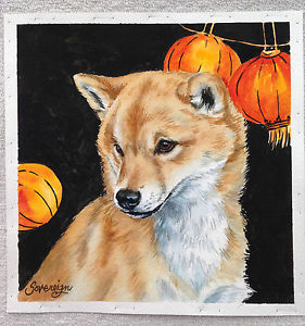 281x300 Original Painting - Shiba Inu Painting