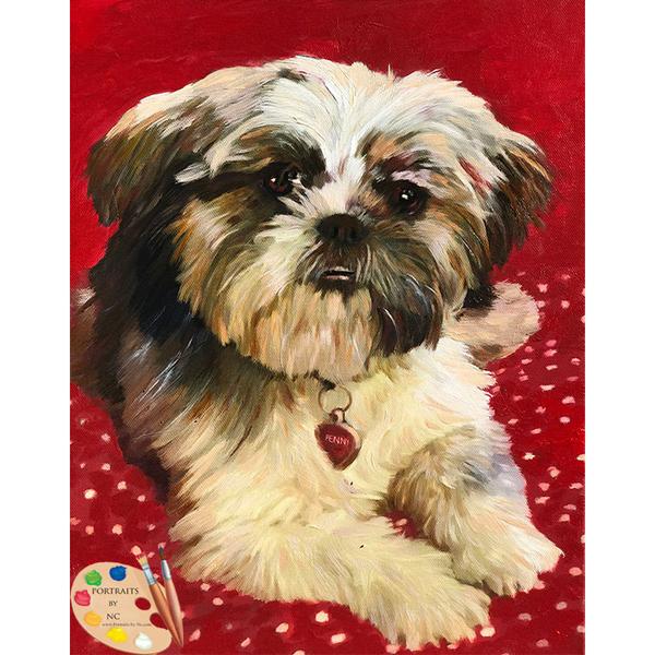 600x600 Shih Tzu Portrait 560 Portraits By Nc - Shih Tzu Painting