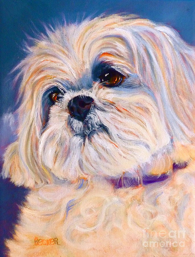 685x900 Shih Tzu Rescue Painting By Susan A Becker - Shih Tzu Painting