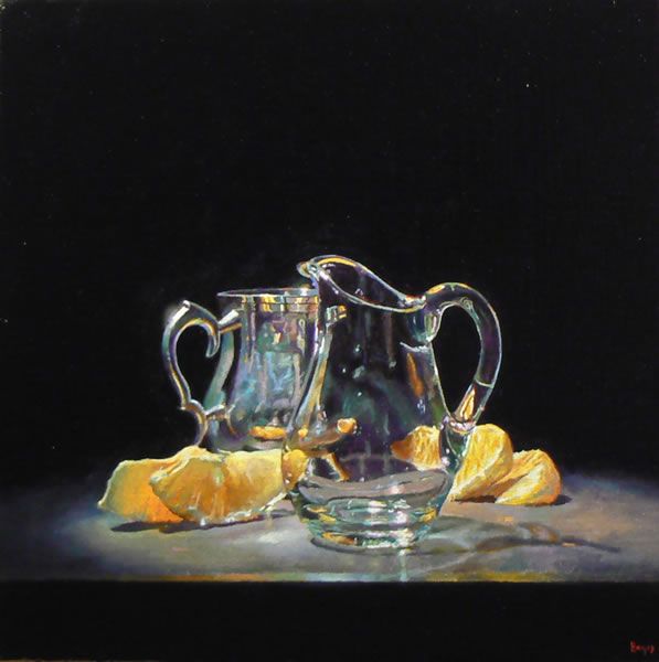 597x600 Jeffrey Hayes Contemporary Still Life Paintings Bright And Shiny - Shiny Painting