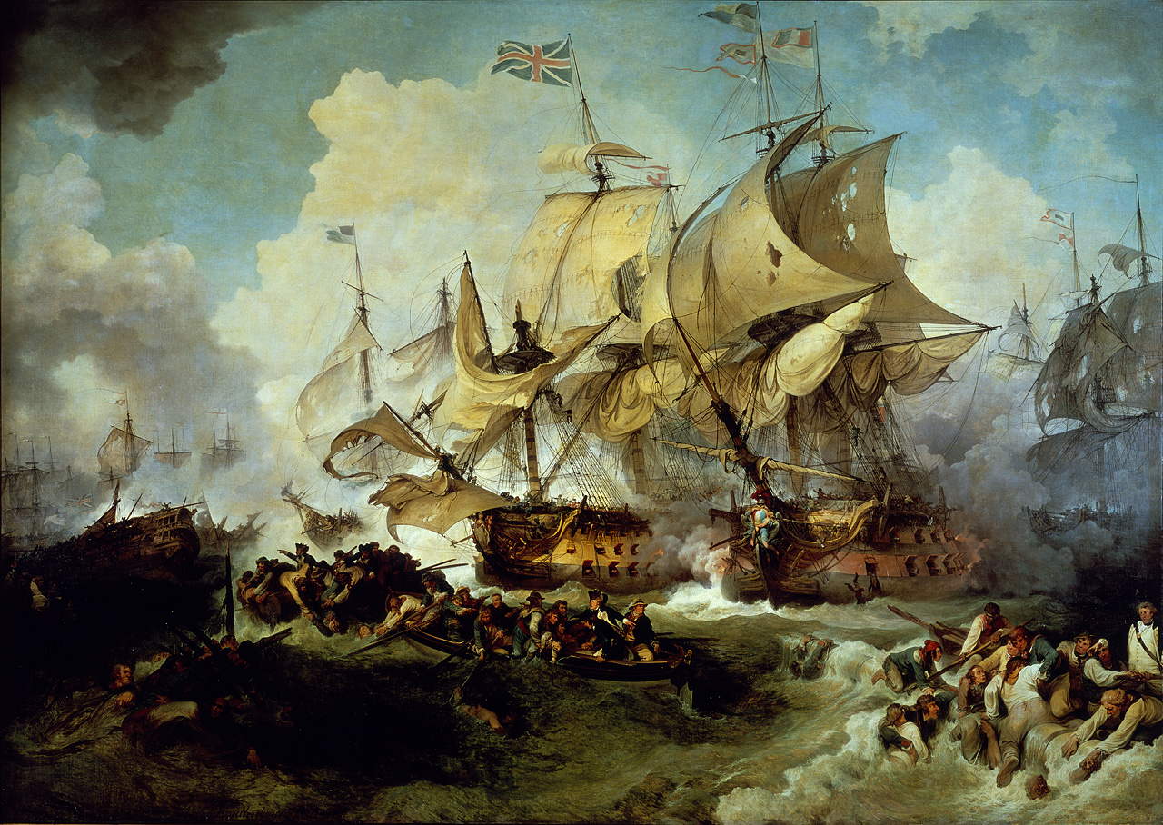 1280x908 The Battle Of The First Of June, 1794 - Ship Battle Painting