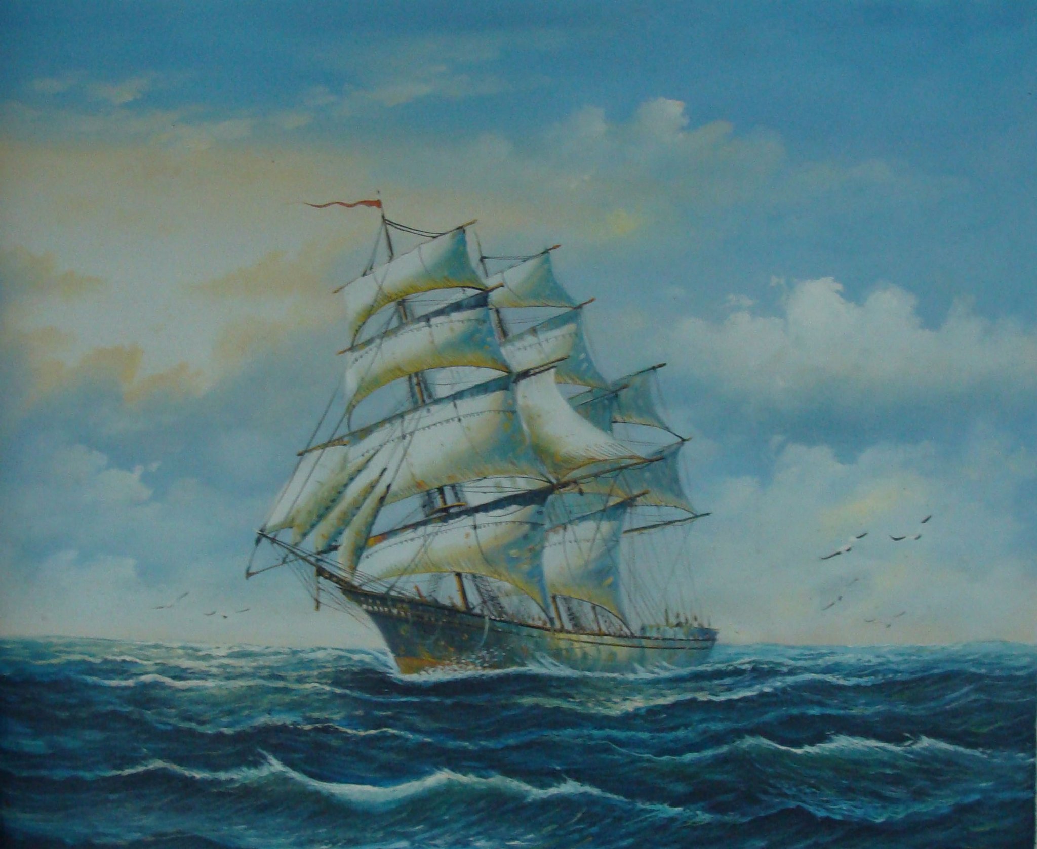 2048x1678 Canvas Painting, Seascape Painting, Big Ship, Canvas Art, Oil - Ship Canvas Painting