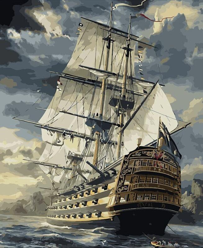 653x797 Magnificent Sailing Ship - Ship Canvas Painting
