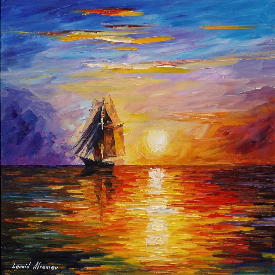 900x900 Misty Ship - Ship Canvas Painting