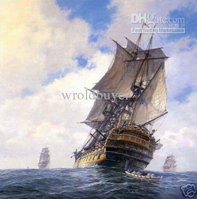 396x400 Modern Abstract Art Repro Oil Painting - Ship Canvas Painting