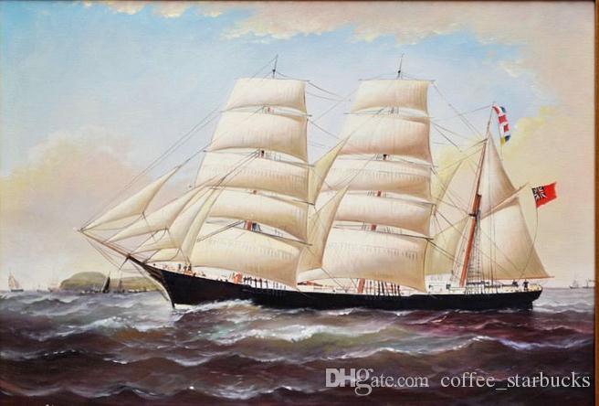656x444 2018 Portrait Of Old Tall Ship, Large Oil Painting Baroque ,pure - Ship Canvas Painting