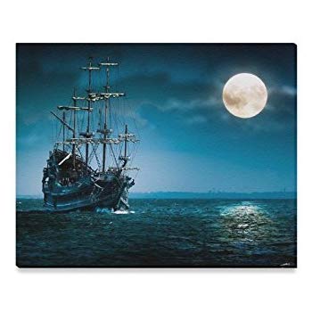 350x350 Nautical Vintage Sailing Pirate Ship Modern Canvas - Ship Canvas Painting