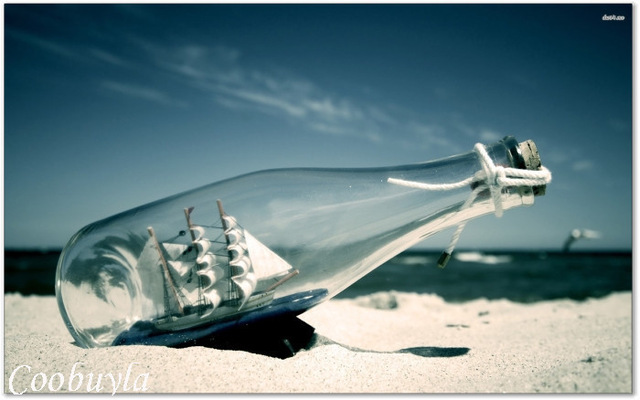 640x400 Top Quality Large Realistic Landscape Oil Painting Ship - Ship In A Bottle Painting