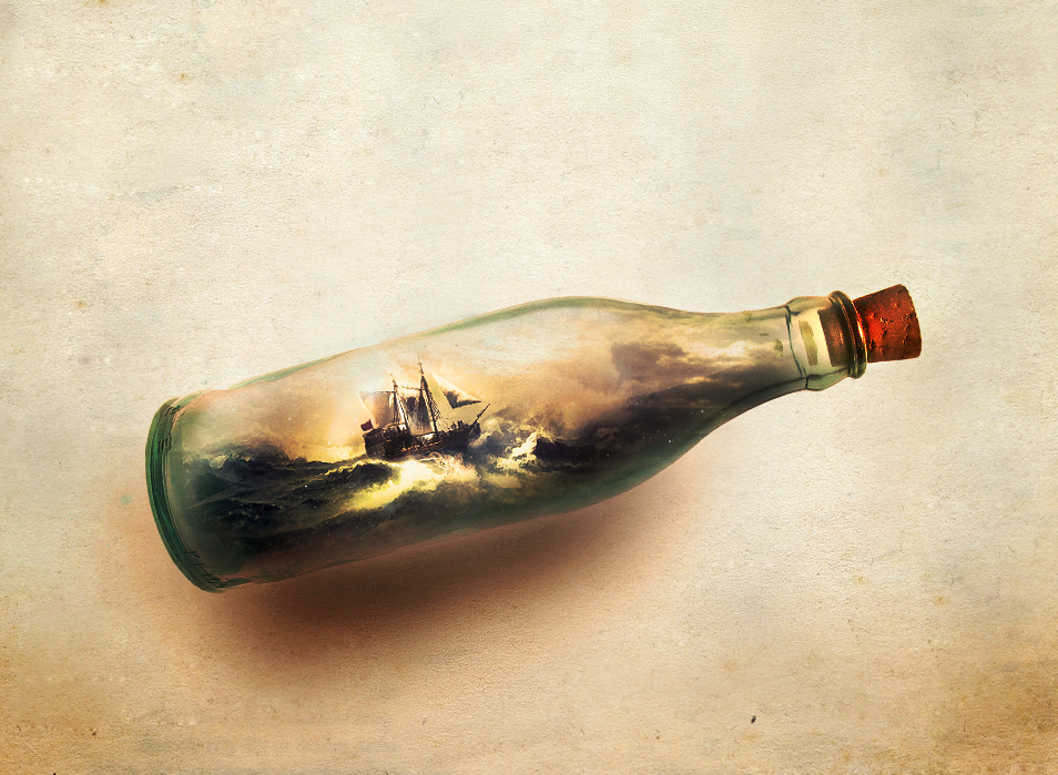 954x699 Ship In Bottle By Magicshadow - Ship In A Bottle Painting