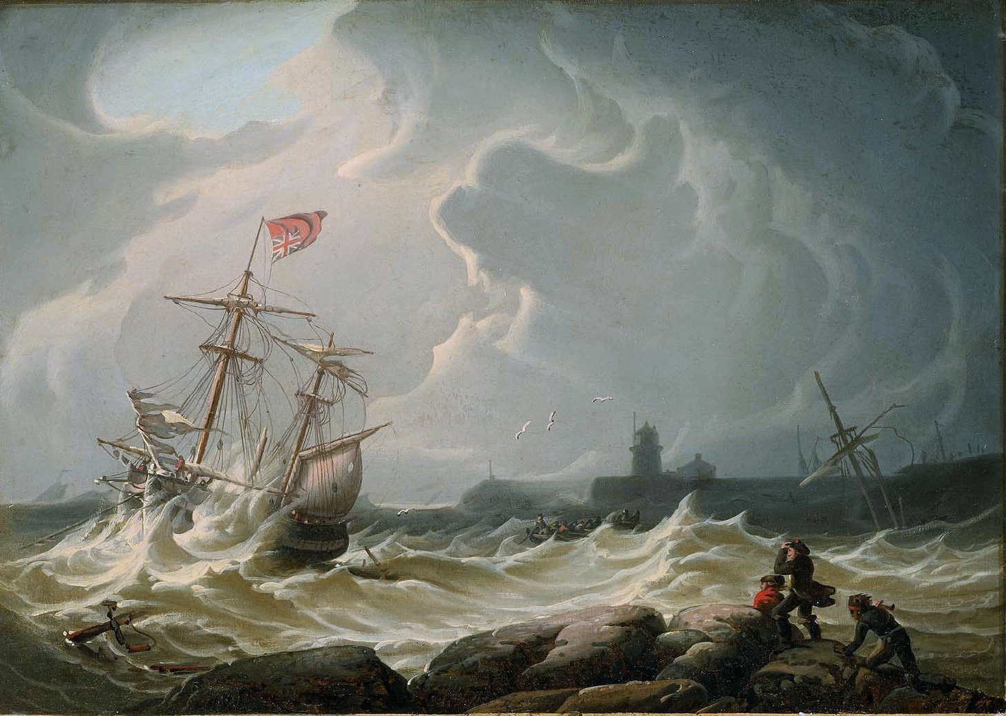 1456x1036 Filerobert Salmon - Ship In Storm Painting