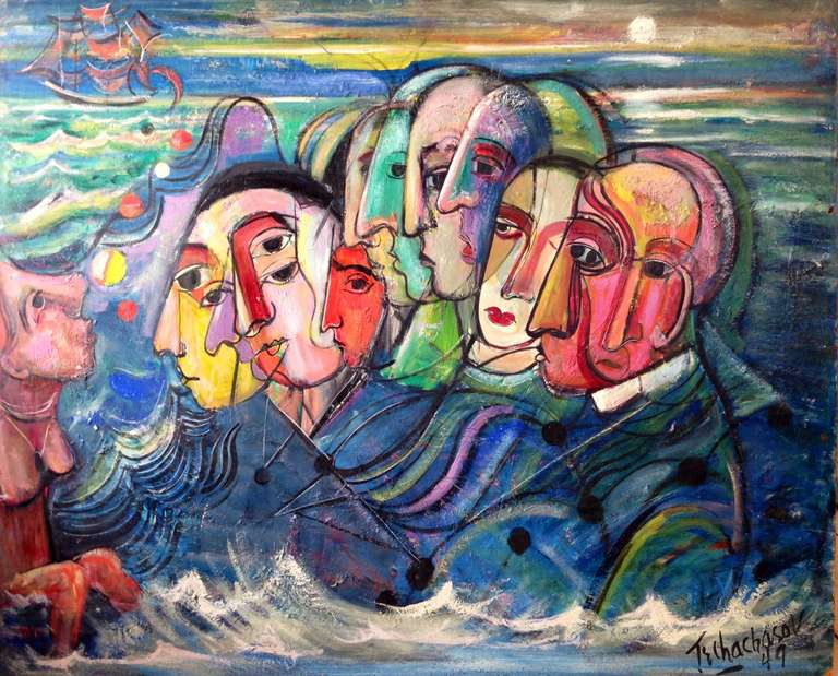 768x619 Nahum Tschacbasov - Ship Of Fools Painting