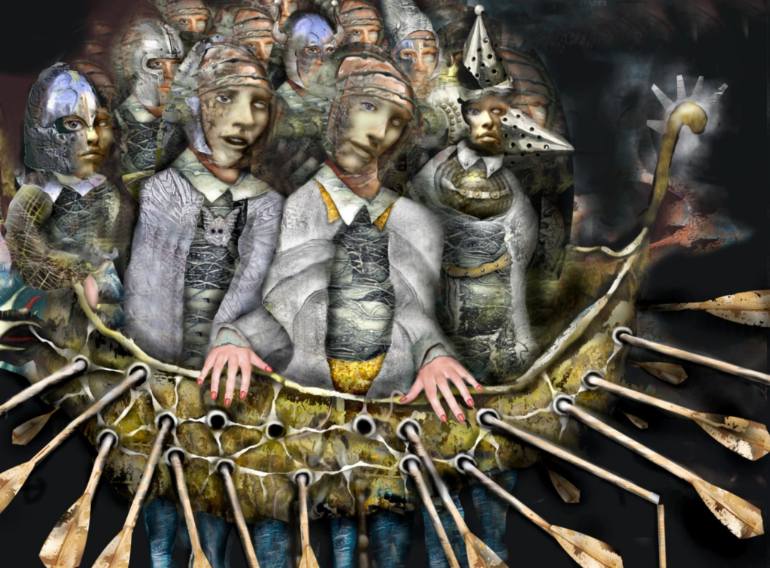 770x568 Saatchi Art Ship Of Fools Painting By Rick Simpson - Ship Of Fools Painting