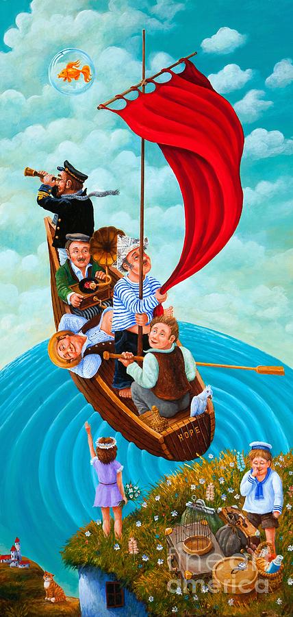 428x900 Ship Of Fools Painting By Igor Postash - Ship Of Fools Painting