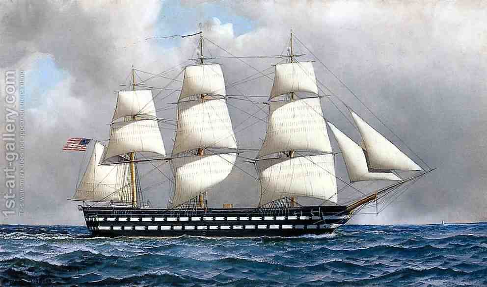 992x585 U. S. Ship Of The Line Antonio Nicolo Gasparo Jacobsen - Ship Of The Line Painting