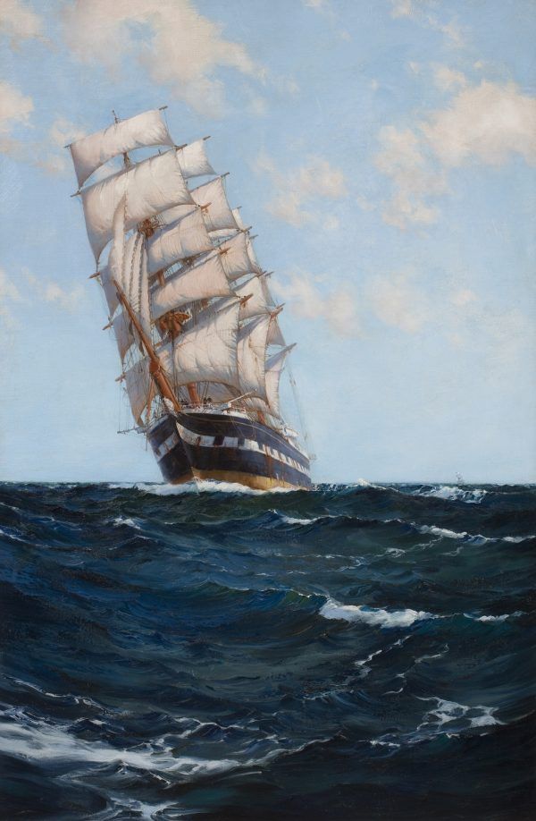 600x918 Montague Dawson Oil Painting For Sale The New Zealand Sailing - Ship Oil Painting