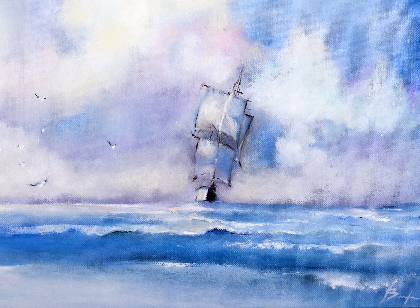 1400x1027 Sailing Ship - Ship Oil Painting