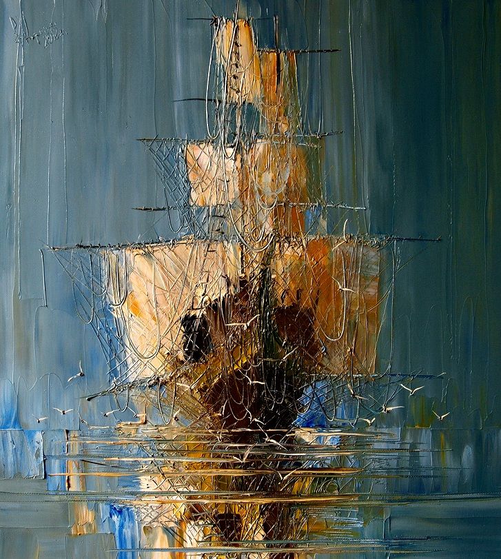 727x811 Justyna Kopania - Ship Oil Painting Artists