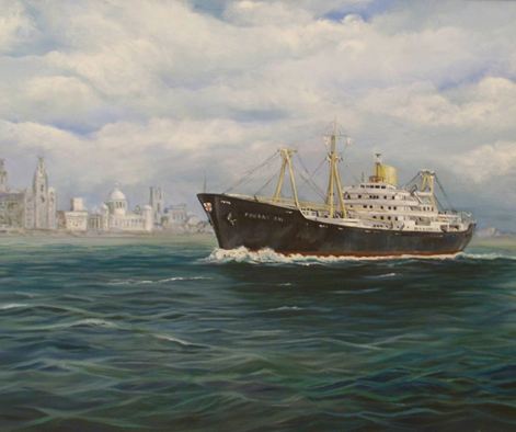 471x394 Yorkshire Artist Paula Howell - Ship Oil Painting Artists