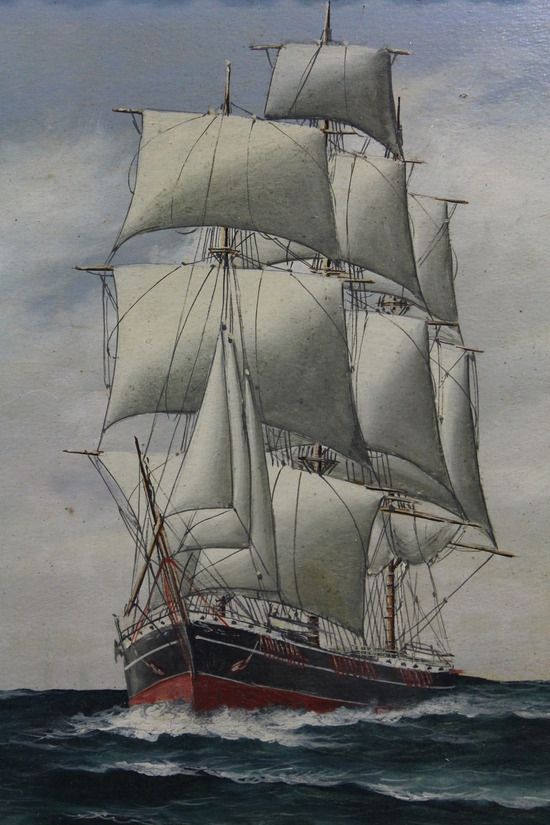 550x825 Antique Oil Painting Artist Signatures 1926 Antique Artist - Ship Oil Painting Artists