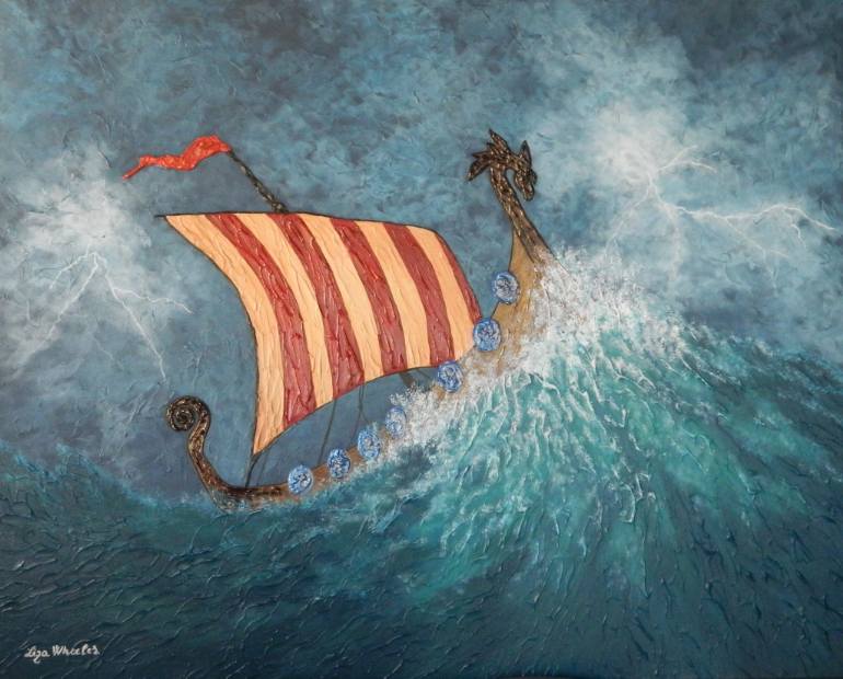 770x620 Saatchi Art Vengeance - Ship On A Stormy Sea Painting