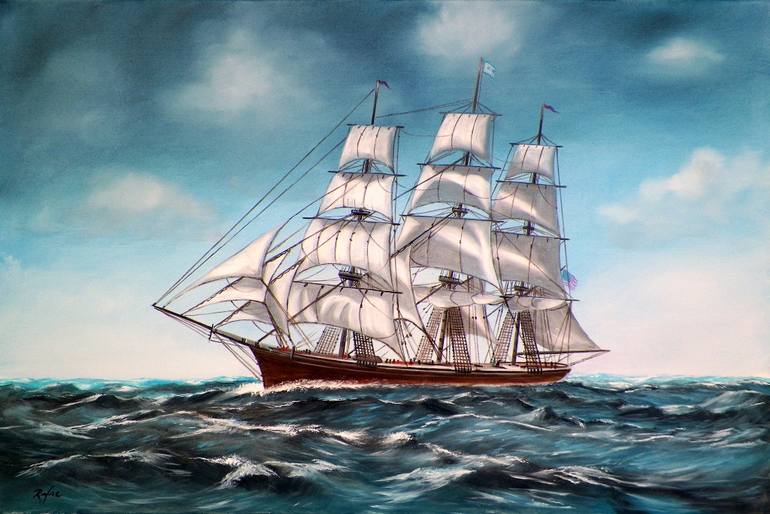 770x514 Saatchi Art Tall Ship - Ship On Sea Painting