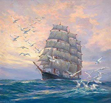 355x330 - Ship On Sea Painting