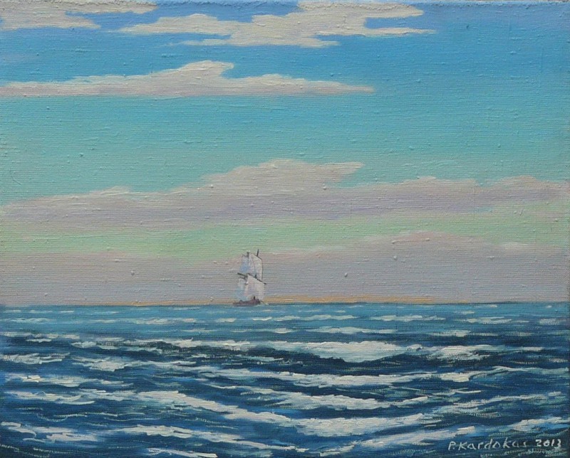 800x644 Buy Ship In A Sea - Ship On Sea Painting