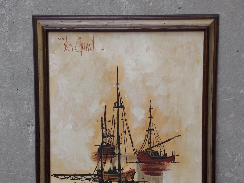800x600 Large Mid Century Ship Painting By Van Guard Lee Reynolds - Ship Painting