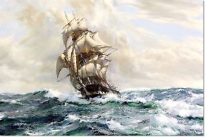 300x201 Stretched Canvas - Ship Painting