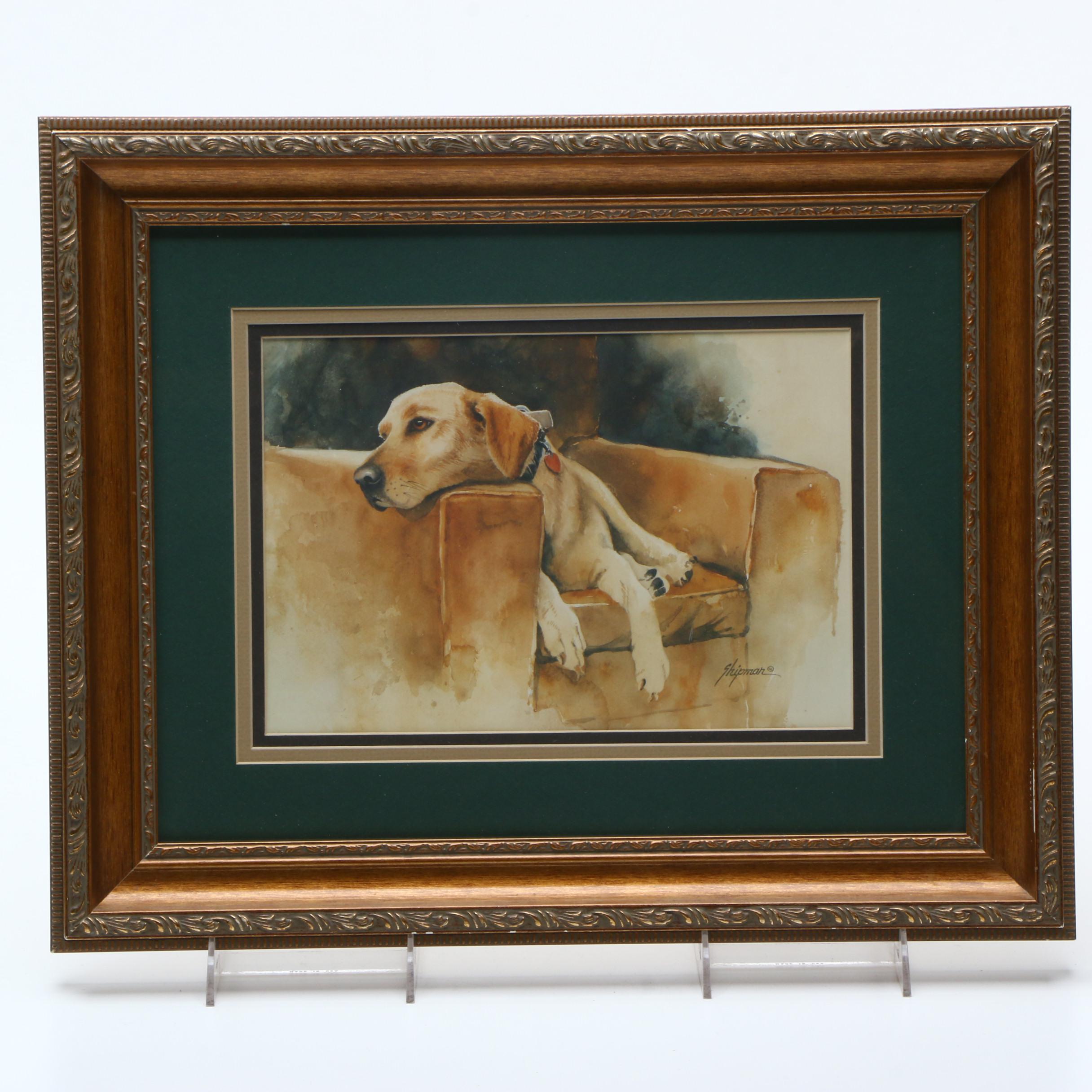 2432x2432 Reproduction Print After Barbara Shipman Dog Tired Ebth - Shipman Painting