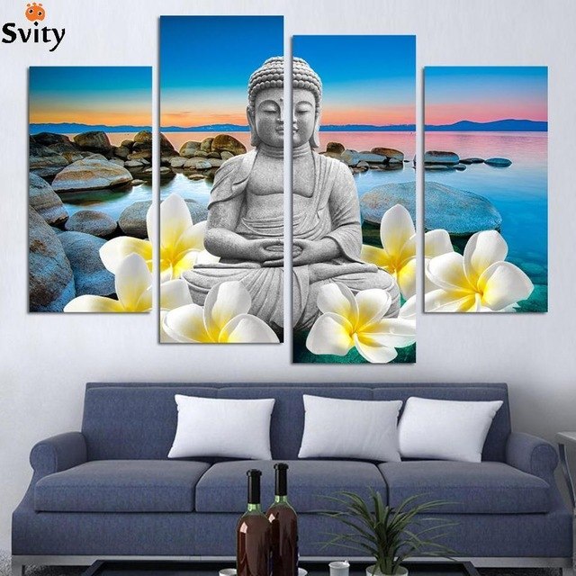 640x640 Free Shipping Large Size Buddha Canvas Painting For Interior Room - Shipping Large Painting