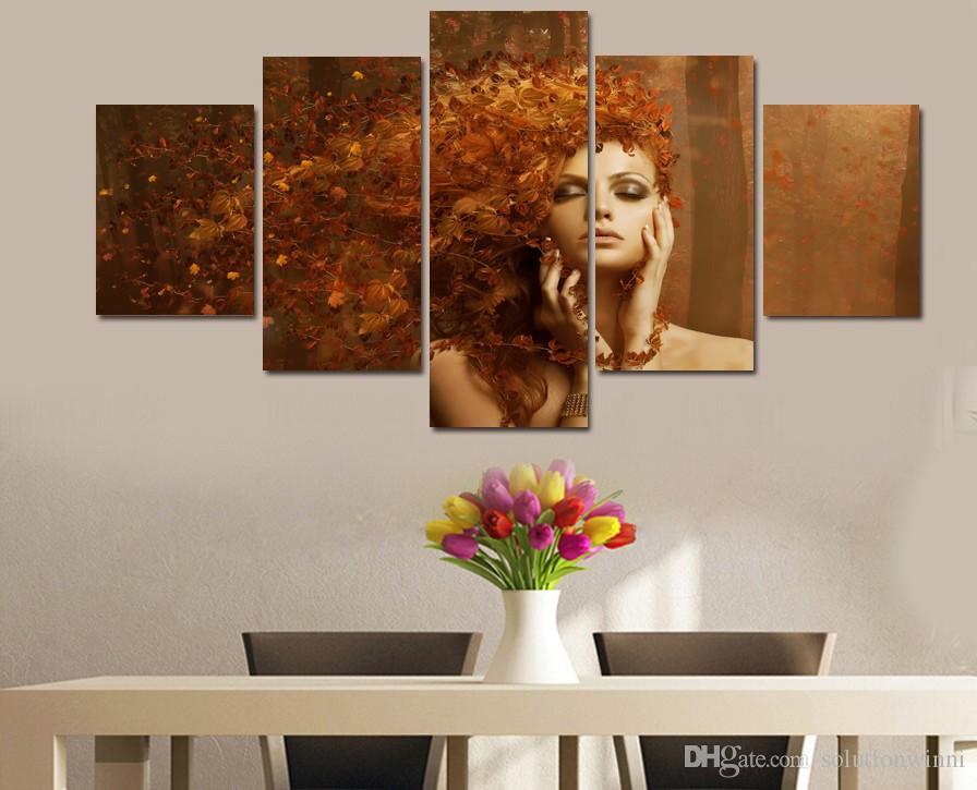 896x725 2018 Hd Printed Autumn Leaves Character Art Painting Canvas Print - Shipping Painting Cost
