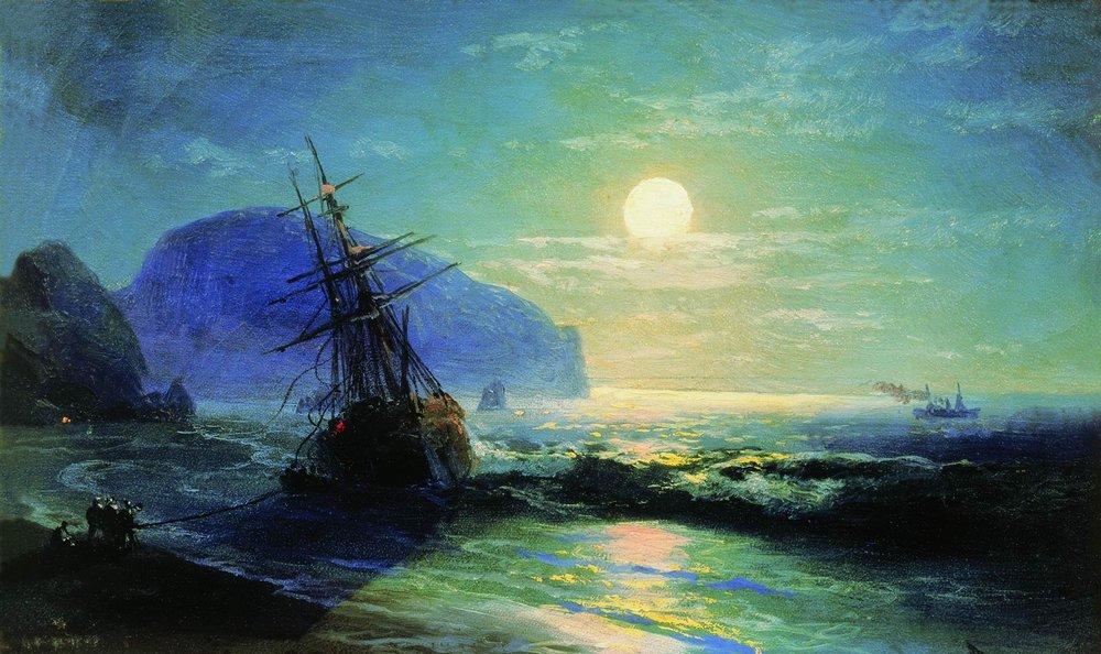 1000x594 Shipwreck Near Gurzuf 1898 - Shipwreck Painting