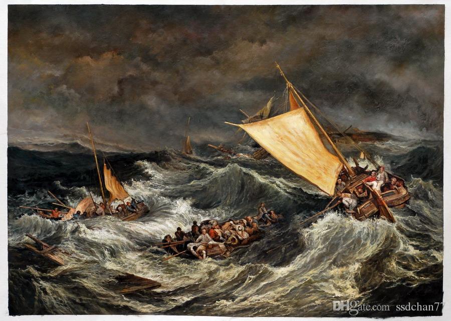 900x641 The Shipwreck By William Turner, Oil Painting On Canvas Hand - Shipwreck Painting