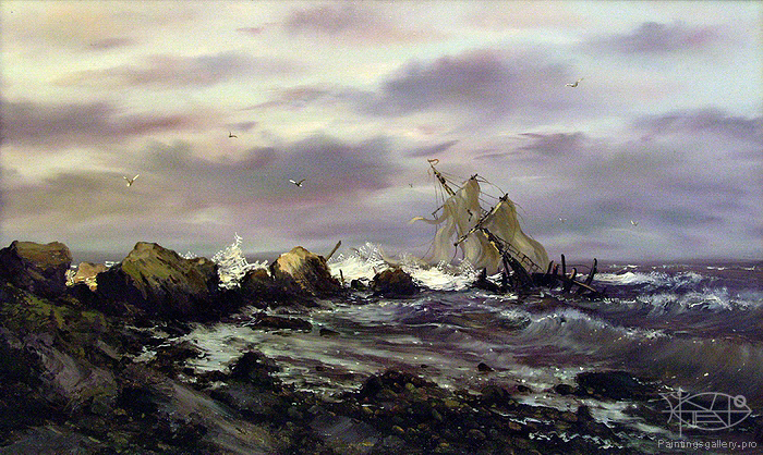 700x418 Russian Paintings Gallery - Shipwreck Painting