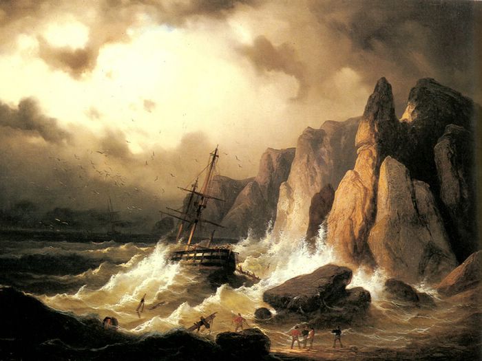 700x525 Ferdinand Hofbauer Oil Painting The Shipwreck Wallpaper 28 - Shipwreck Painting Famous
