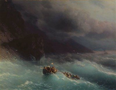 400x309 Ivan Aivazovsky The Shipwreck On Black Sea Oil Painting Repro - Shipwreck Painting Famous
