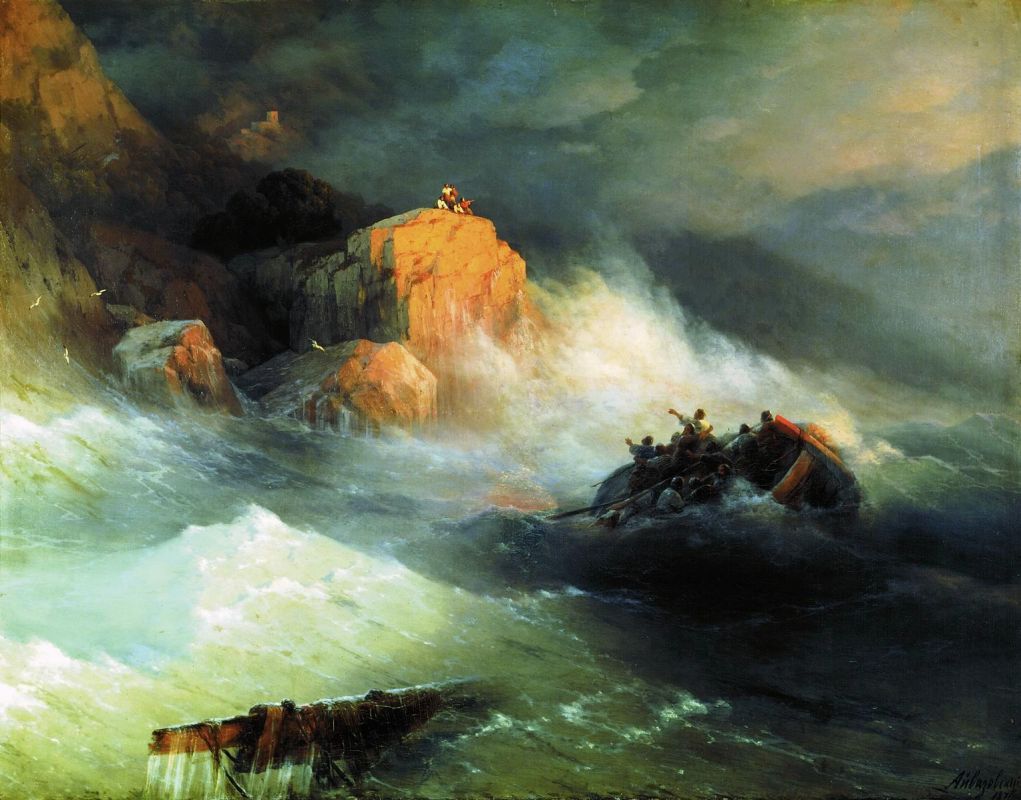 1021x800 Shipwreck (1876) By Ivan Aivazovsky - Shipwreck Painting Famous