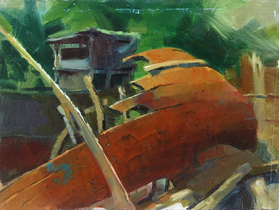 900x676 Shipyard Painting By Snehal Page - Shipyard Painting